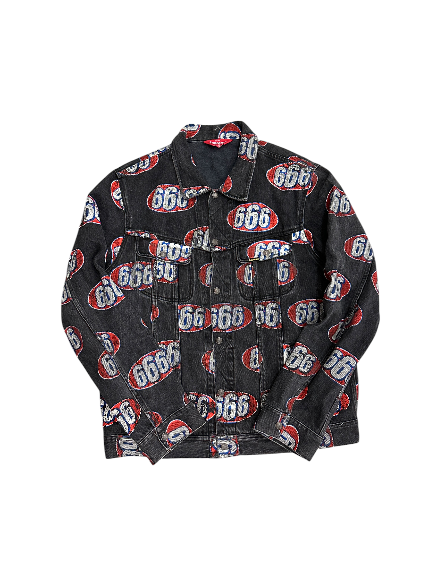 Supreme Black 666 Denim Trucker Jacket