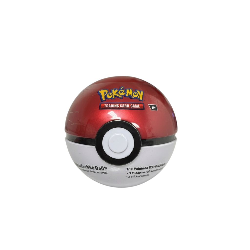 Pokemon TCG Poke Ball Red Tin with 3 Booster Packs