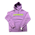 Supreme Yellow Spellout Lavender Hoodie